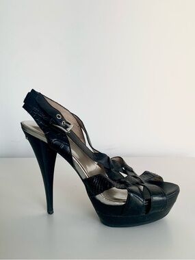 Michael Kors Black Strappy Platform Stiletto Sandals